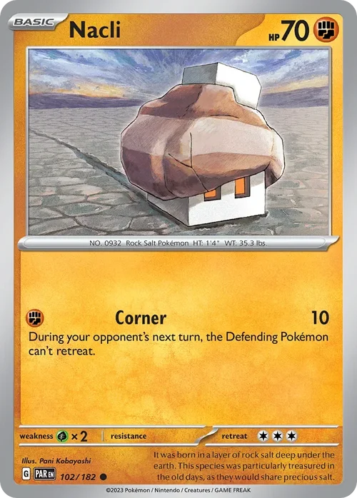 Nacli 102 Pokemon card from Paradox Rift set