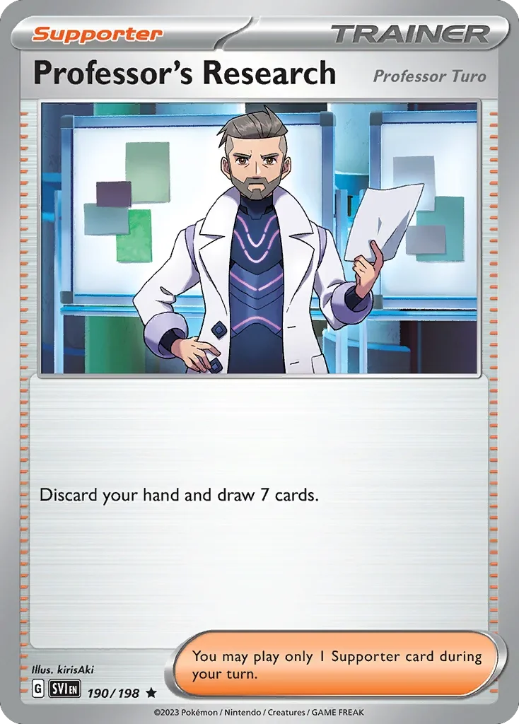 Professor's Research (Professor Turo) 190 Pokemon card from Scarlet & Violet set