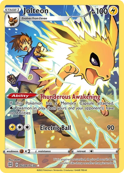 Jolteon 004 Pokemon card from Brilliant Stars set