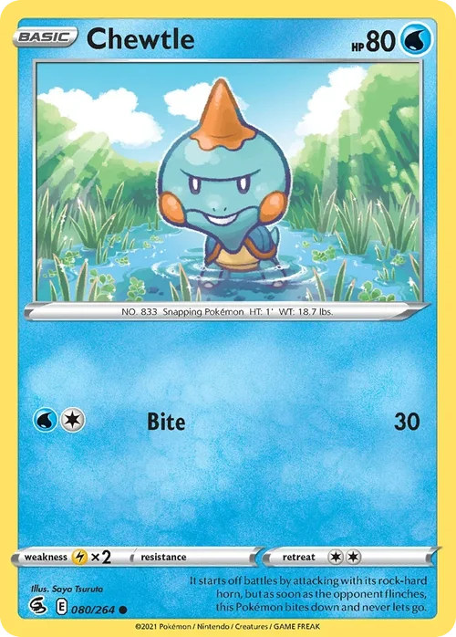 Chewtle 80 Pokemon card from Fusion Strike set