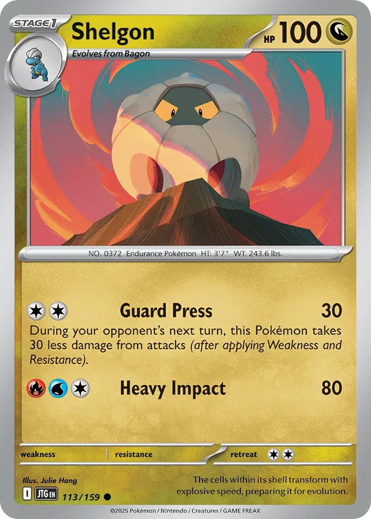 Shelgon 113 Pokémon card from JTG set
