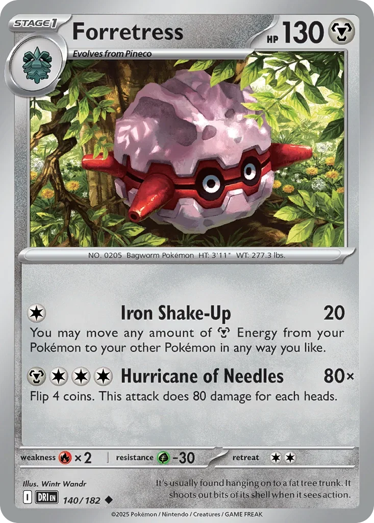 Forretress 140 Pokemon card from Destined Rivals set