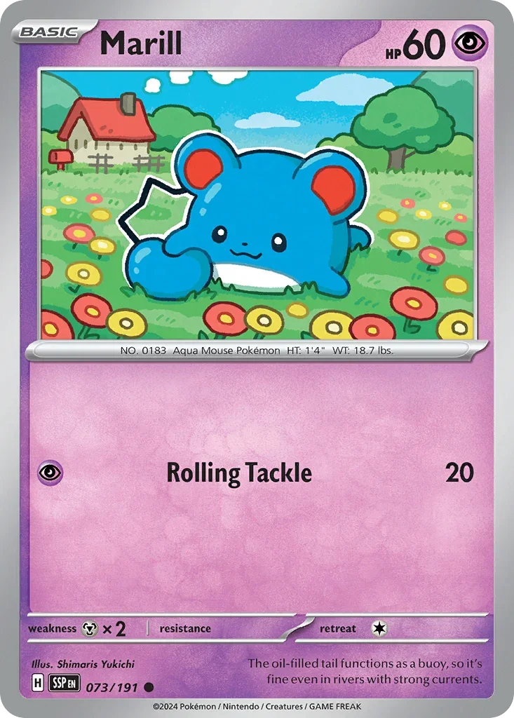 Marill 073/167 Pokemon card from Surging Sparks set