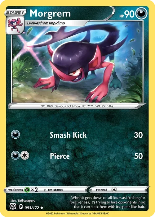 Morgrem 093 Pokemon card from Brilliant Stars set
