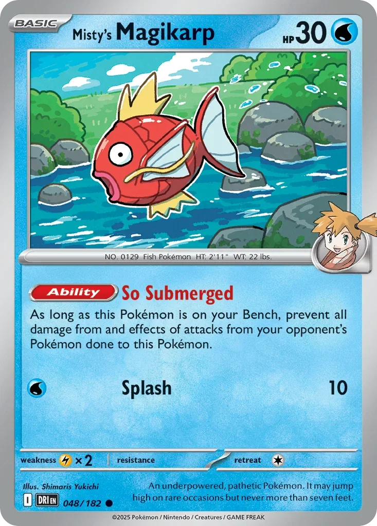 Misty's Magikarp 48 Pokemon card from Destined Rivals set