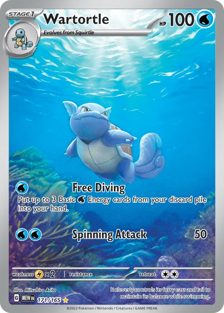 Wartortle 171 Pokémon card