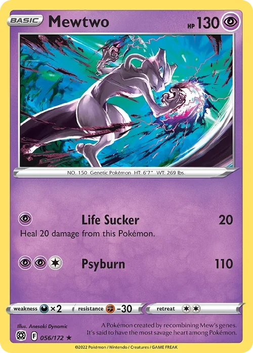 Mewtwo 056 Pokemon card from Brilliant Stars set