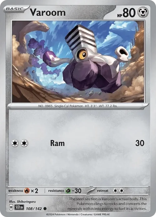 Varoom 108 Pokemon card from Stellar Crown set