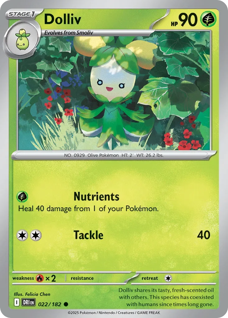 Dolliv 22 Pokemon card from Destined Rivals set