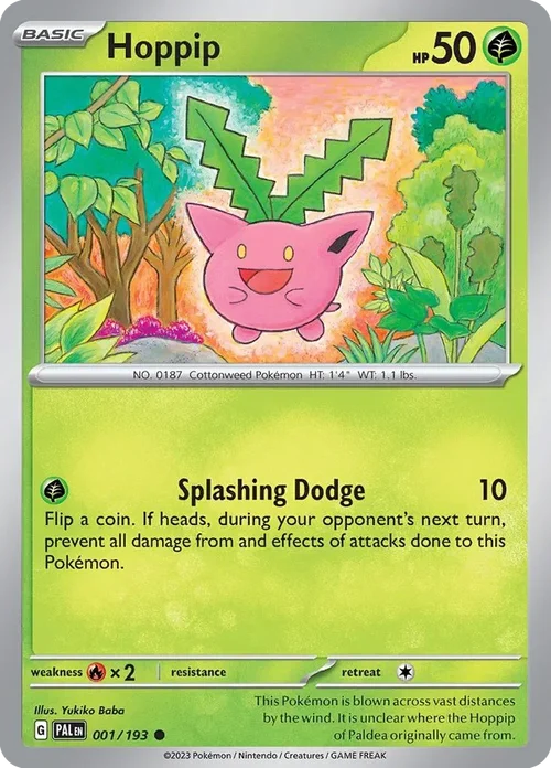 Hoppip 1 Pokemon card from Paldea Evolved set