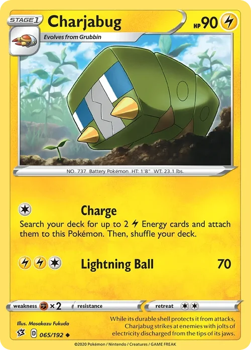 Charjabug 65 Pokemon card from Rebel Clash set