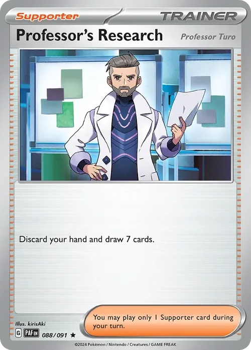 Professor's Research 88 Pokemon card from Paldean Fates set