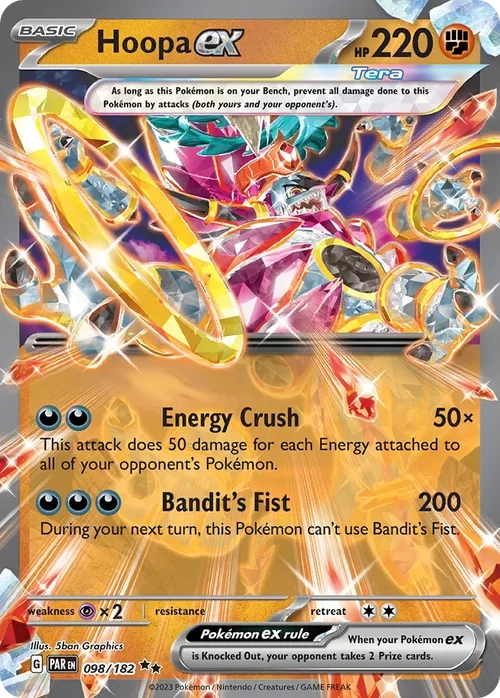 Hoopa ex 98 Pokemon card from Paradox Rift set