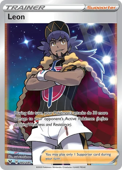 Leon 182 Pokemon card from Vivid Voltage set