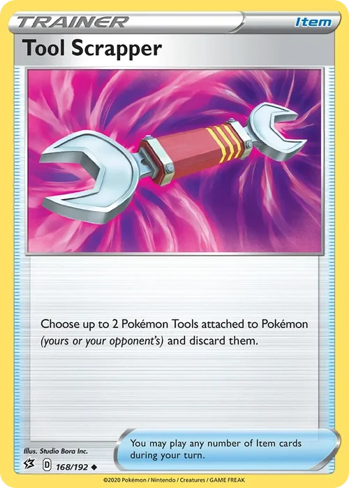 Tool Scrapper 168 Pokemon card from Rebel Clash set
