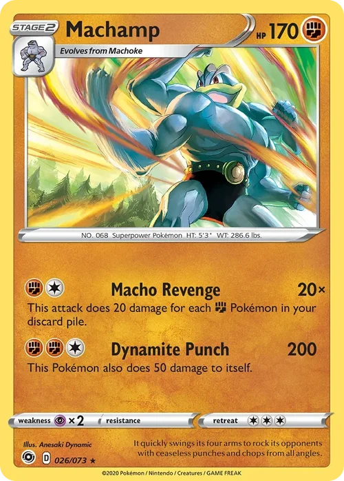 Machamp 26 Pokemon card from Champion's Path set