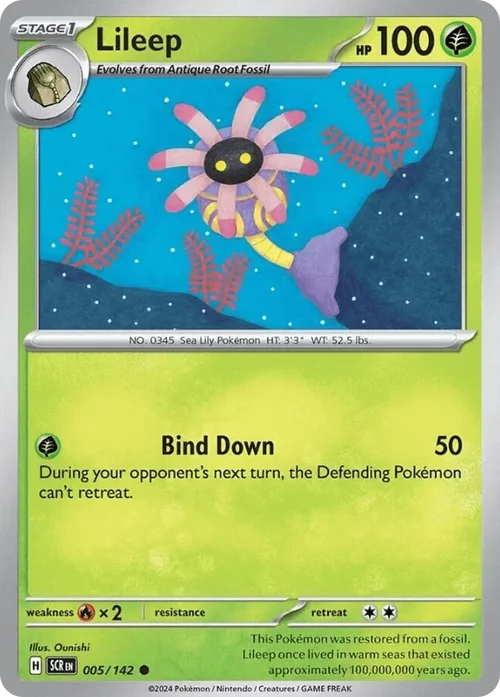 Lileep 5 Pokemon card from Stellar Crown set