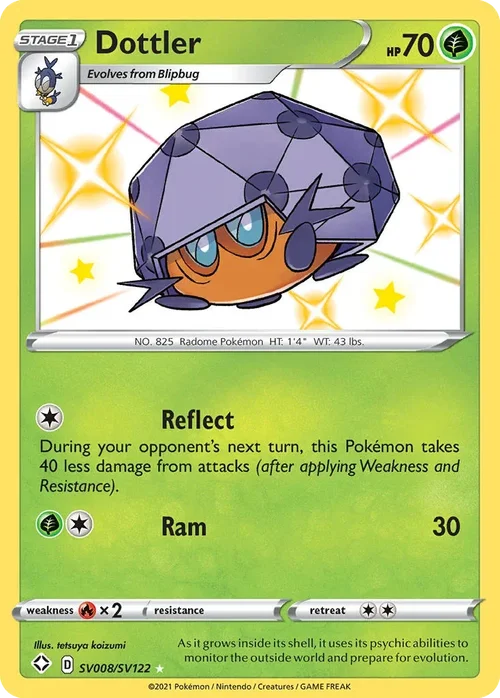 Dottler SV008 Pokemon card from Shining Fates set
