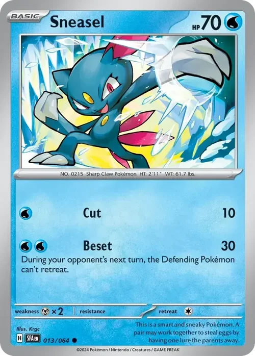 Sneasel 13 Pokemon card from Shrouded Fable set