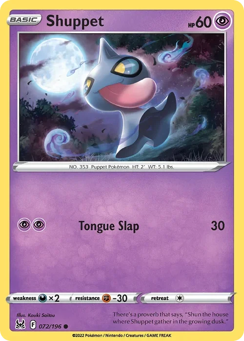 072/196 from Lost Origin Common Pokemon Card