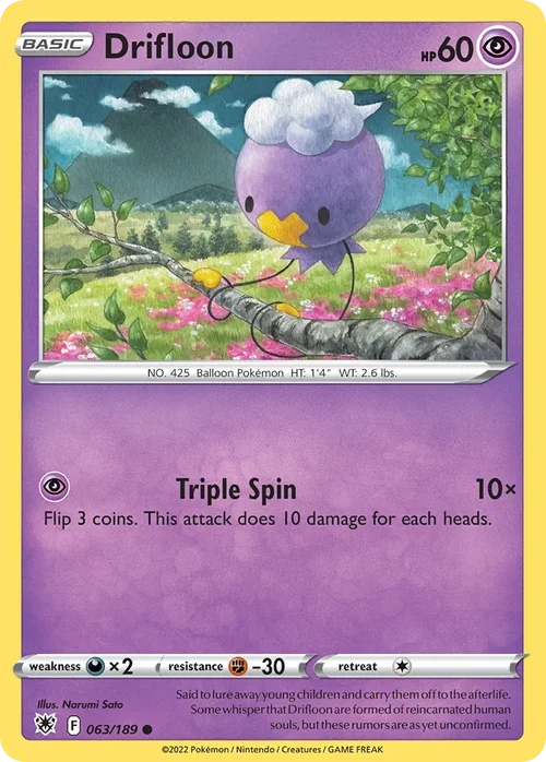 Drifloon 063 Pokémon card from Astral Radiance set