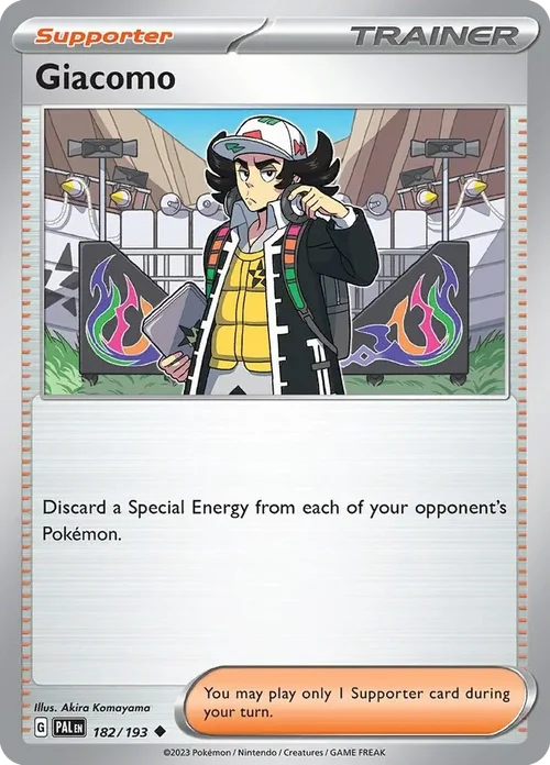 Giacomo 182 Pokemon card from Paldea Evolved set