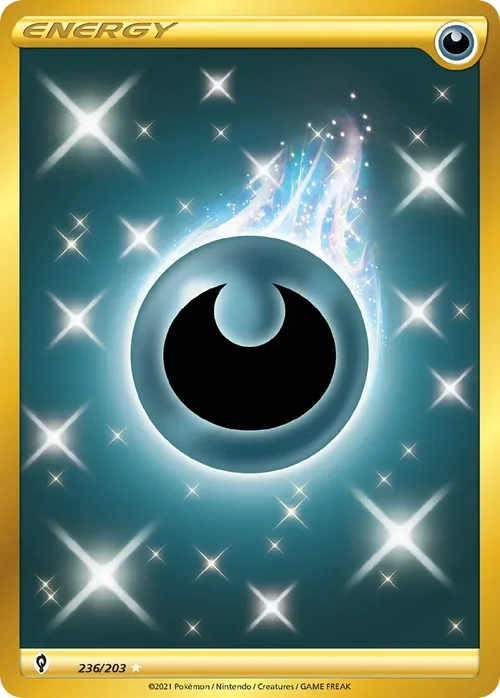 Darkness Energy 236 Pokemon card from Evolving Skies set