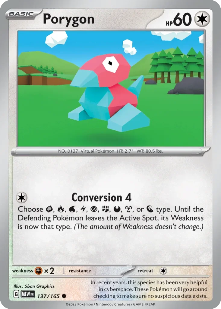 Porygon 137 Pokémon card