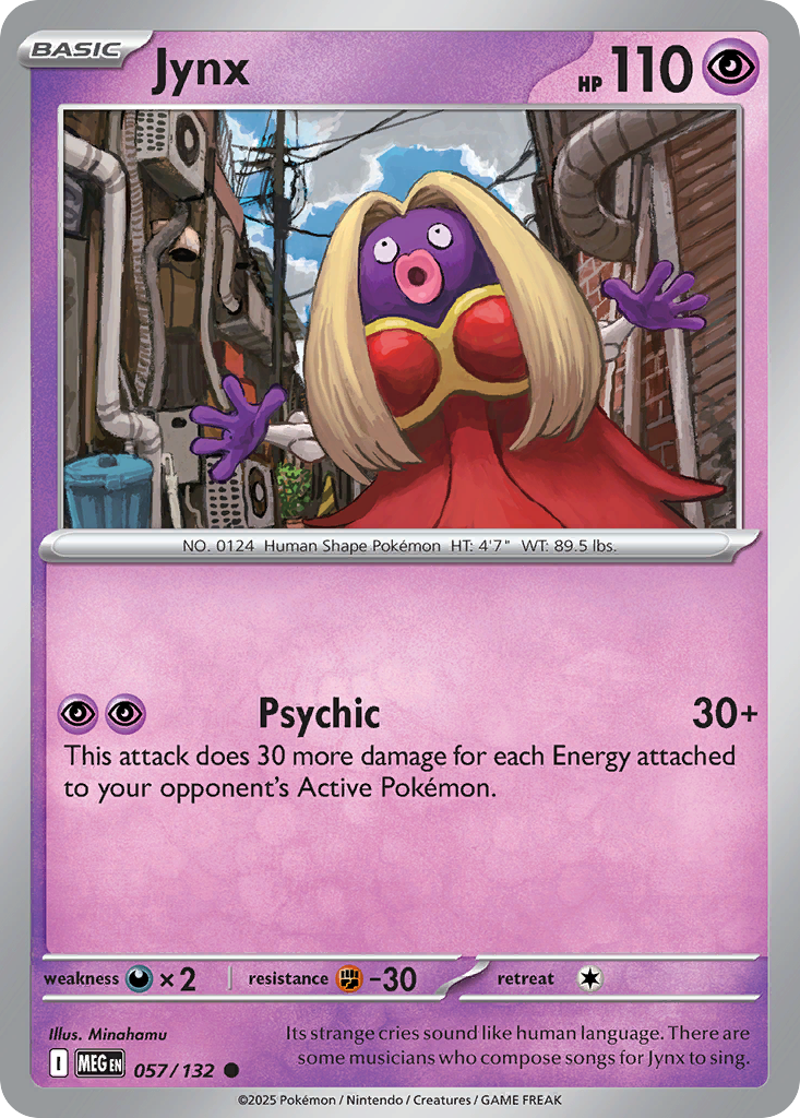 Jynx 57 Pokemon card from Mega Evolution set