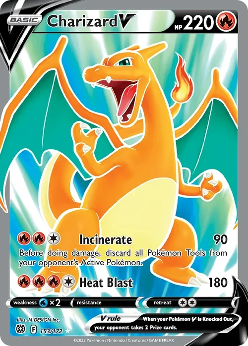 Charizard V 153 Pokemon card from Brilliant Stars set