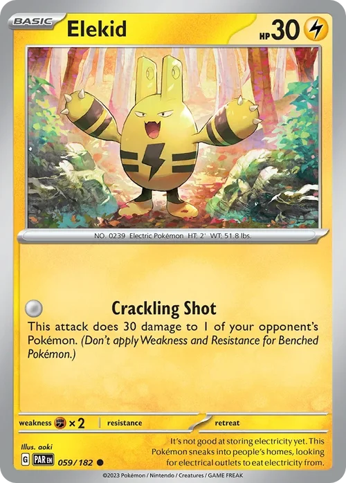 Elekid 59 Pokemon card from Paradox Rift set