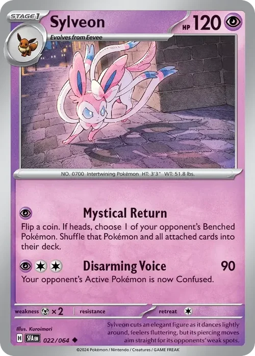 Sylveon 22 Pokemon card from Shrouded Fable set