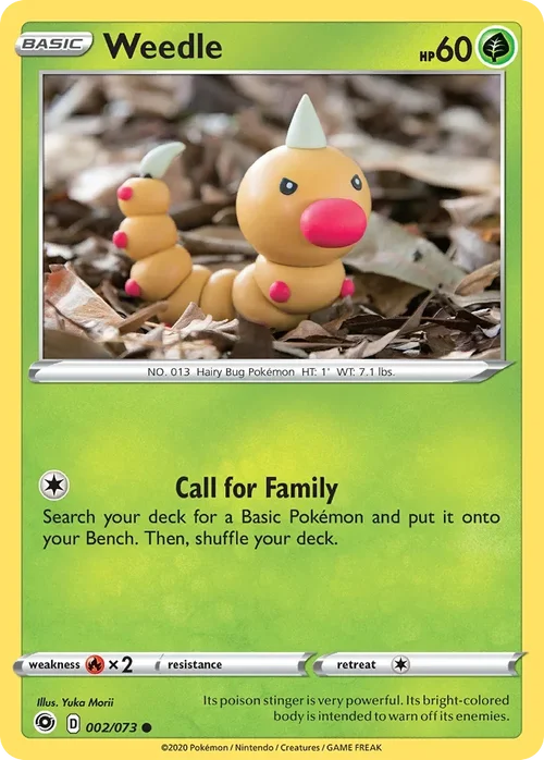 Weedle 2 Pokemon card from Champion's Path set