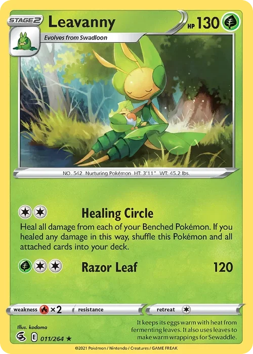 Leavanny 11 Pokemon card from Fusion Strike set
