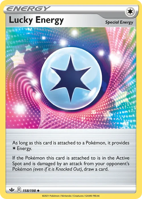 Lucky Energy 158 Pokemon card from Chilling Reign set