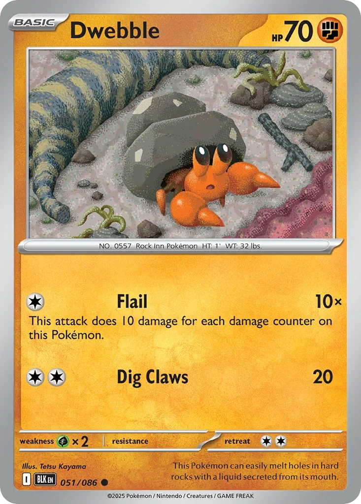 Dwebble 51 Pokémon card - Common