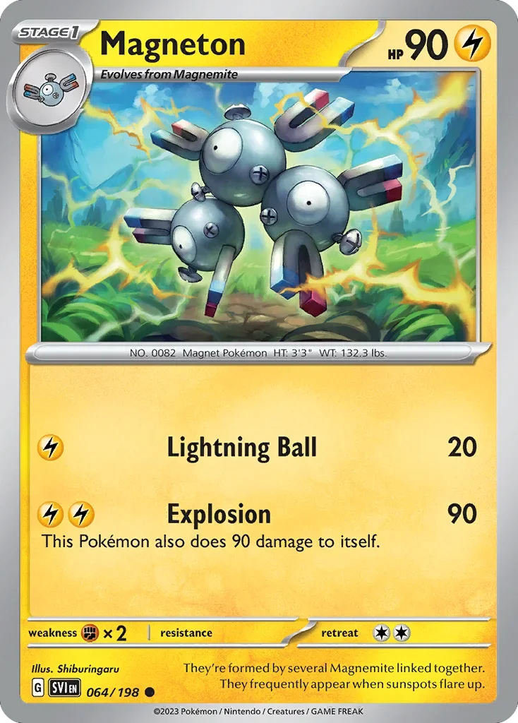 Magneton 64 Pokemon card from Scarlet & Violet set
