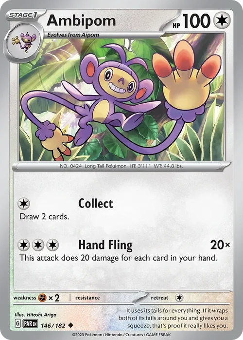 Ambipom 146 Pokemon card from Paradox Rift set