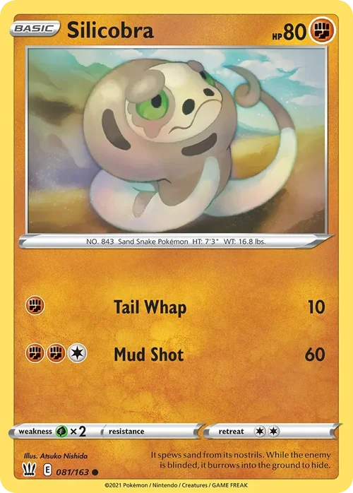 Silicobra 81 Pokemon card from Battle Styles set
