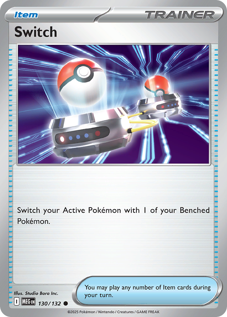 Switch 130 Pokemon card from Mega Evolution set