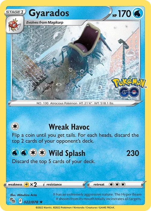 Gyarados 22 Pokemon card from Pokemon GO set