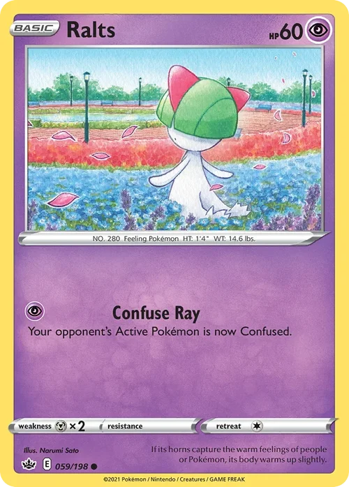 Ralts 59 Pokemon card from Chilling Reign set