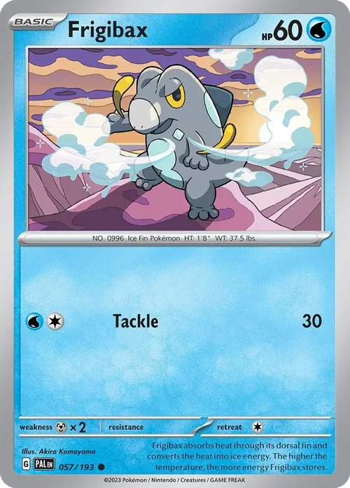 Frigibax 57 Pokemon card from Paldea Evolved set