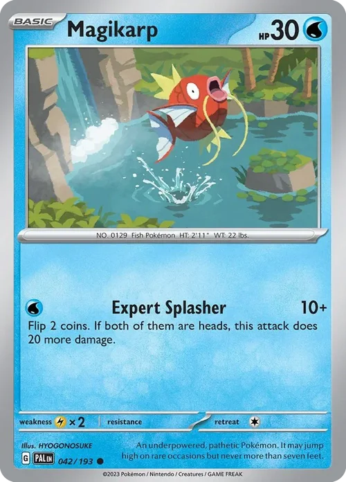Magikarp 42 Pokemon card from Paldea Evolved set