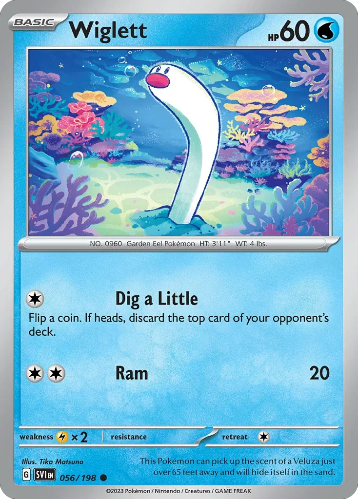 Wiglett 56 Pokemon card from Scarlet & Violet set