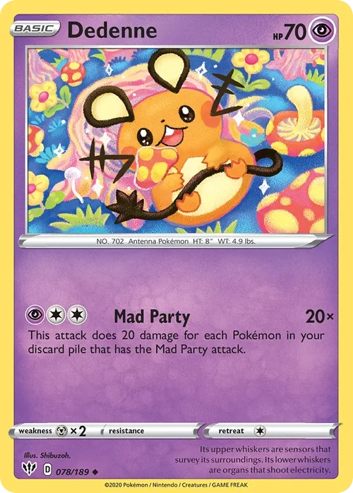 Dedenne 78 Pokemon card from Darkness Ablaze set