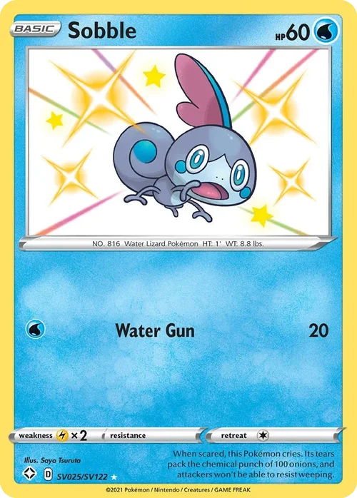 Sobble SV025 Pokemon card from Shining Fates set