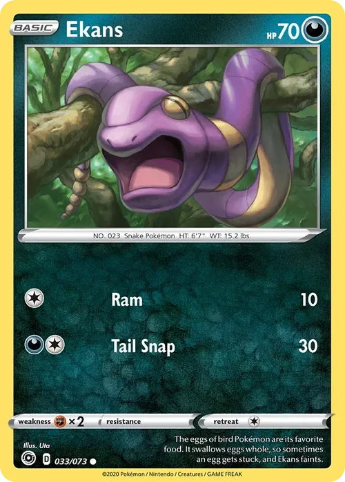 Ekans 33 Pokemon card from Champion's Path set
