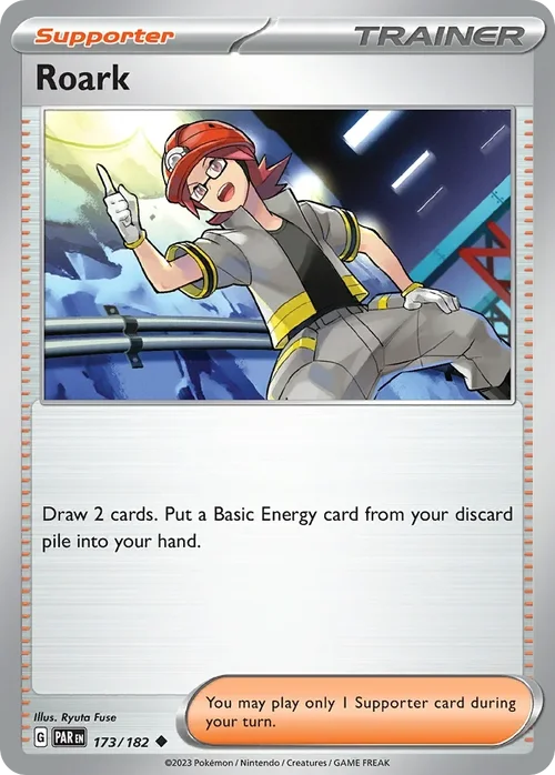 Roark 173 Pokemon card from Paradox Rift set
