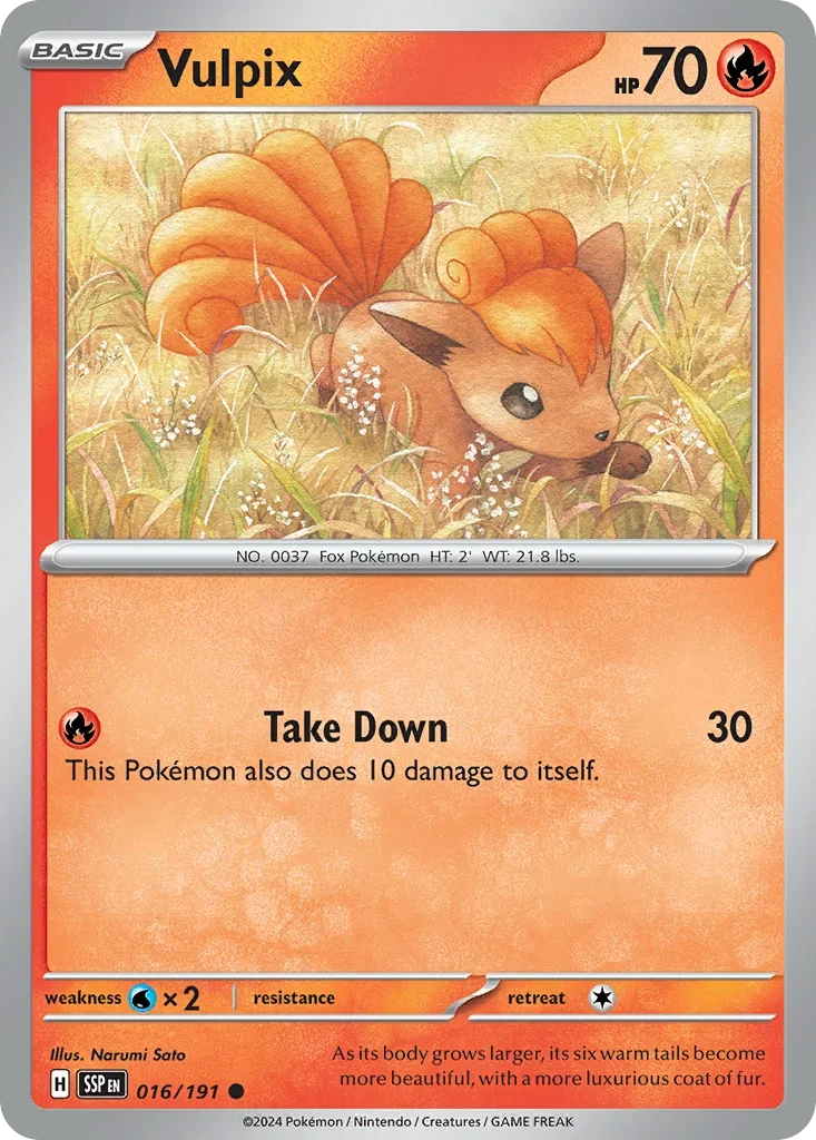 Vulpix 016/167 Pokemon card from Surging Sparks set